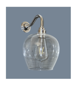 Clearance Nickel Wall Light With Glass Shade Gravel Hill Lighting