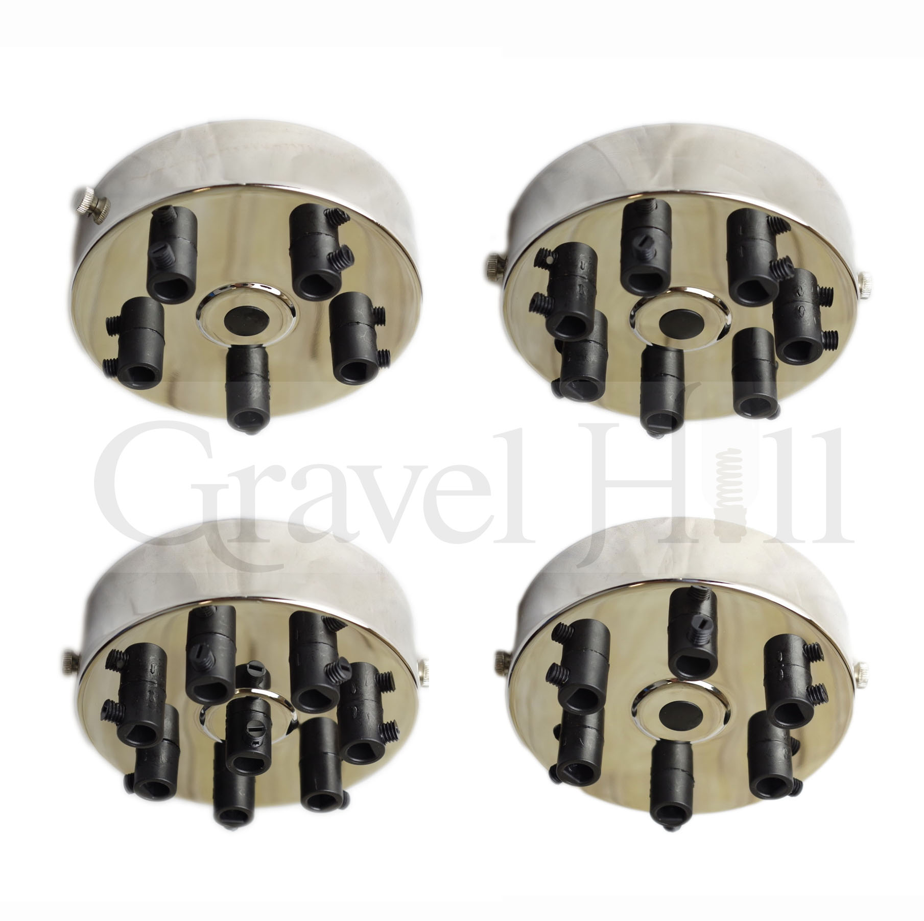 Multi Outlet Ceiling Rose Nickel With 1 9 Way Drop Options