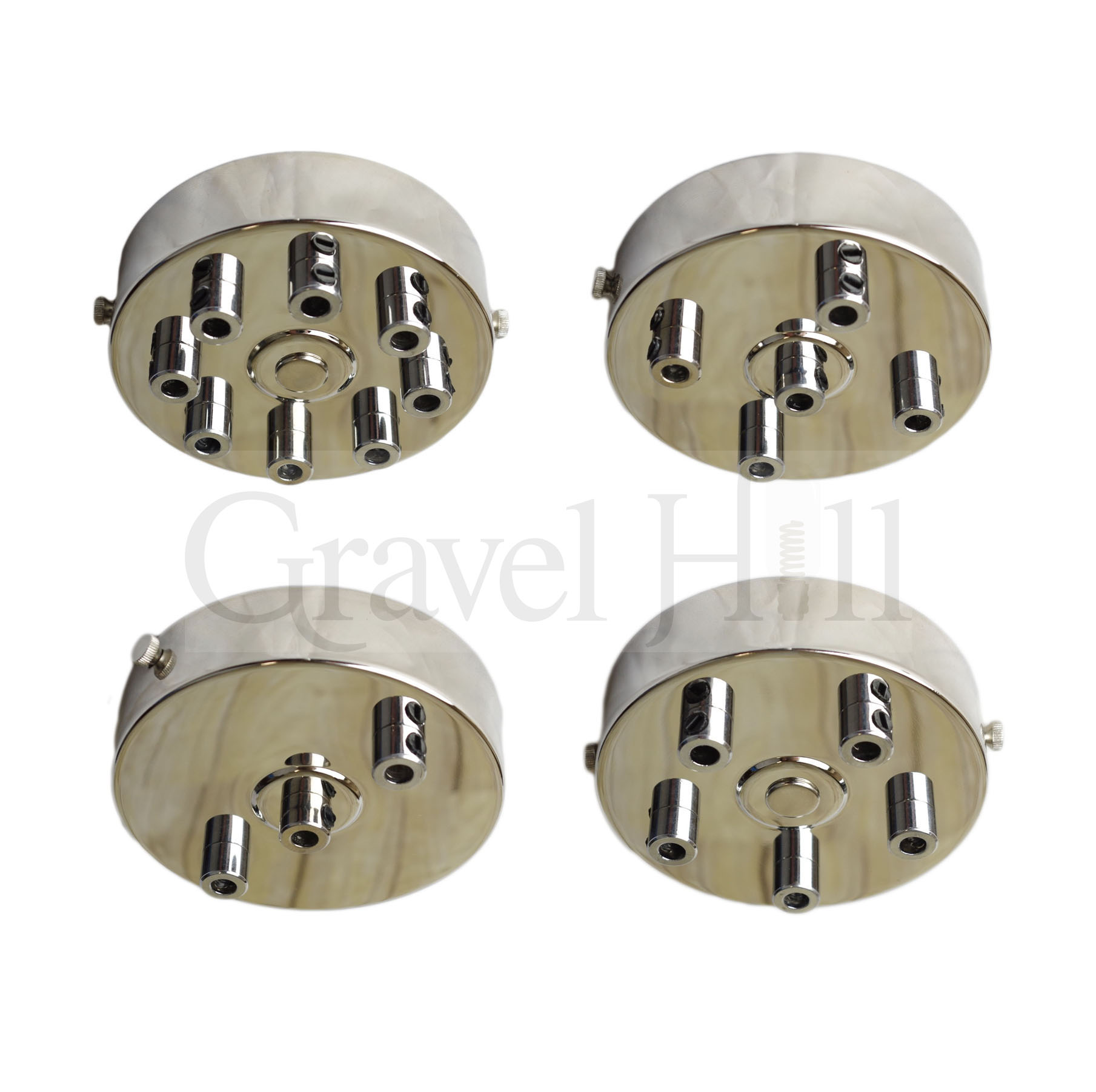 Multi Outlet Premium Ceiling Rose Nickel Silver 1 9 Way Options